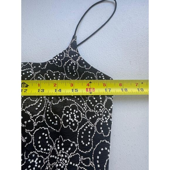 Carmen Marc Valvo Slip Dress 10 Beaded Lace Cocktail Y2K Style Formal Prom Hoco - Picture 5 of 16